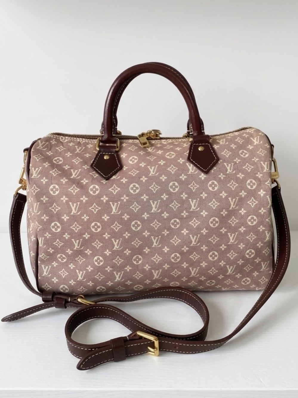 Louis Vuitton Burgundy Idylle Speedy Bandolier 30 Monogram Bag